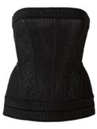 Philosophy Di Lorenzo Serafini Broderie Anglaise Bustier, Women's, Size: 44, Black, Other Fibers/cotton