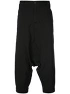 Comme Des Garçons Homme Plus Cropped Drop Crotch Pants - Black