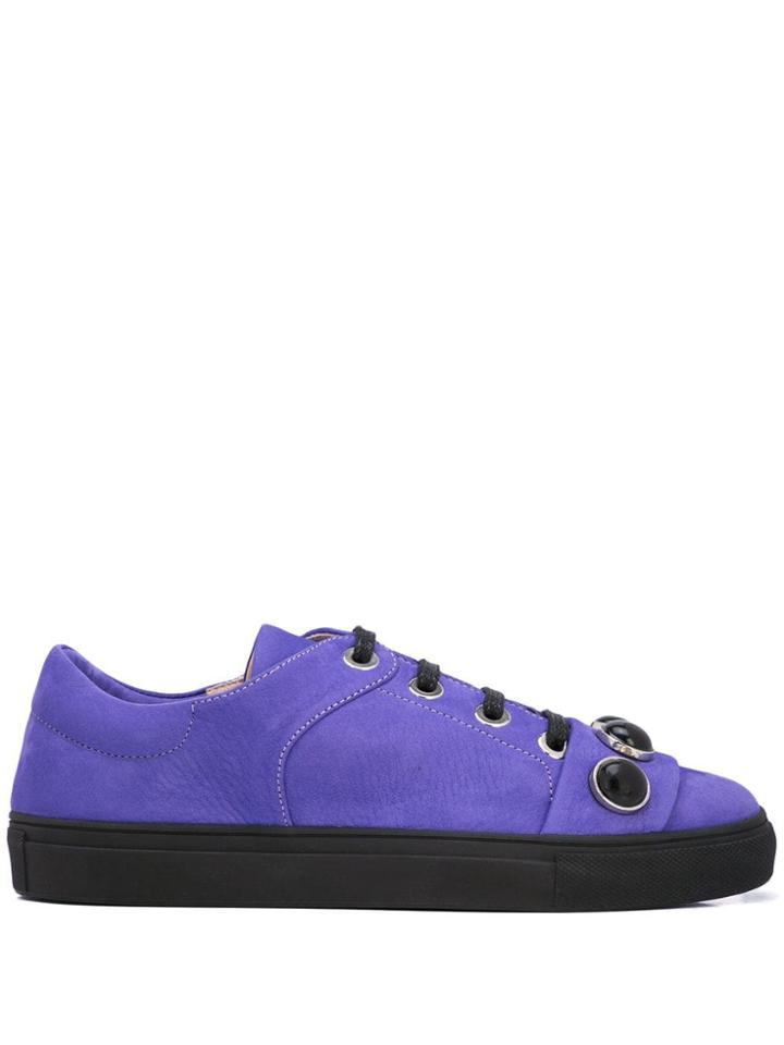 Alberto Fermani Studded Low Top Sneakers - Purple