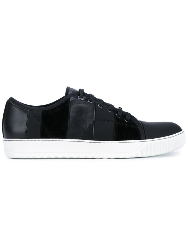 Lanvin Striped Basket Sneakers - Black