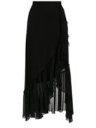 Nk Silk Midi Skirt - Black