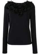 Gloria Coelho Embellished Blouse, Women's, Size: G, Black, Cotton/elastodiene