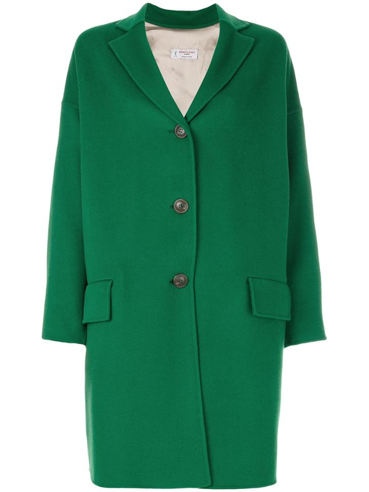 Alberto Biani Flap Pocket Buttoned Coat - Green