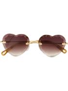 Chloé Eyewear Heart-shape Sunglasses - Gold