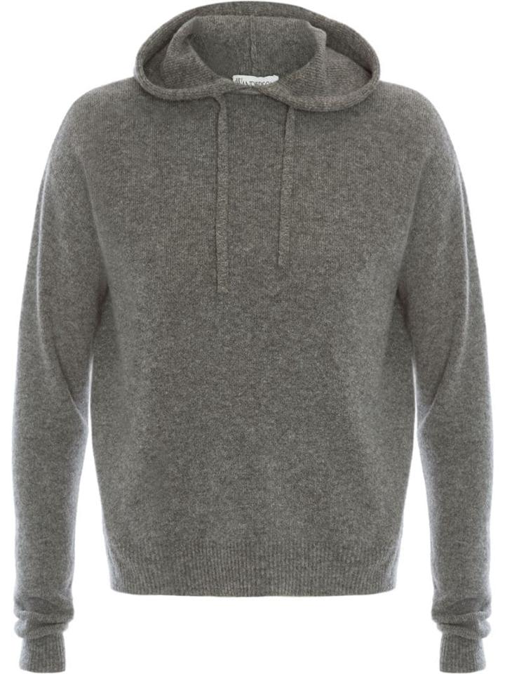 Jw Anderson Hooded Felted Sweater - Brown