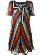 Marco De Vincenzo Sequin Stripe Flared Dress, Women's, Size: 44, Silk/polyester/viscose