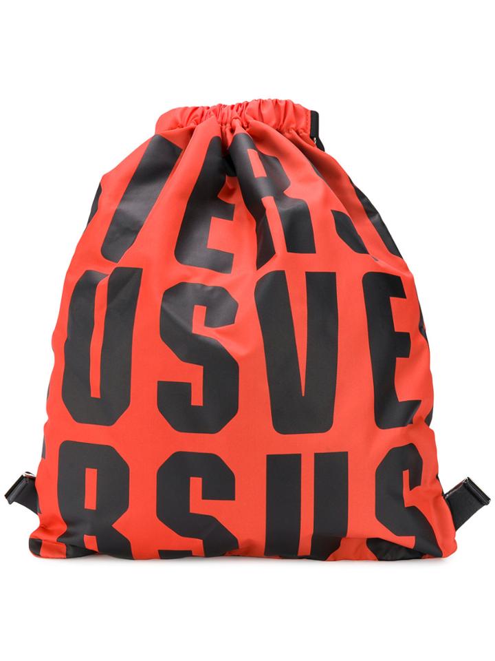 Versus Logo Drawstring Backpack - Red