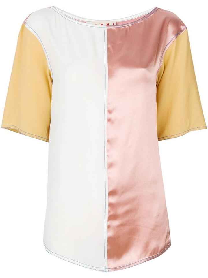 Marni Colour Blocked Blouse - Pink