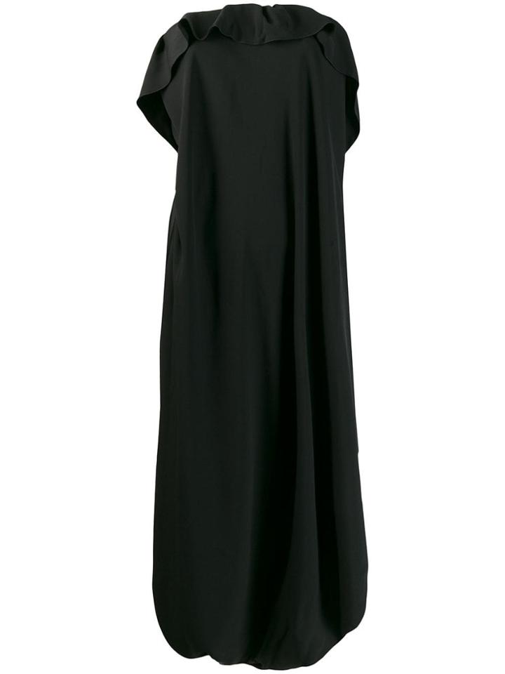 Poiret Asymmetric Ruffled Dress - Black