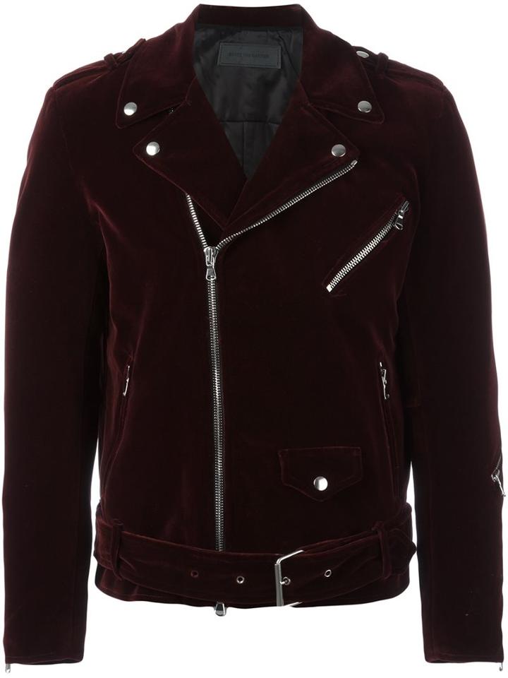 Route Des Garden Biker Jacket, Men's, Size: 52, Red, Cotton/viscose