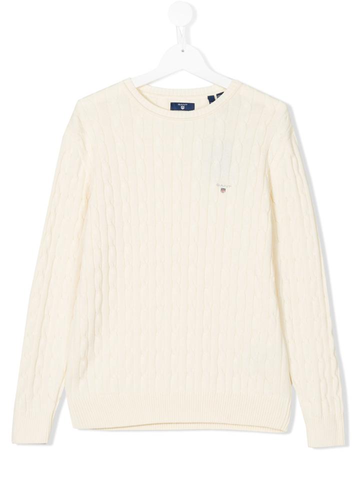 Gant Kids Cable Knit Sweater - Nude & Neutrals