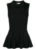 Lanvin Woven Peplum Top - Black