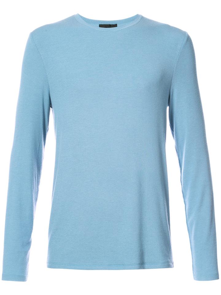 Atm Anthony Thomas Melillo Modal Rib Long Sleeve Crew - Blue