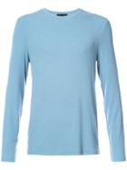 Atm Anthony Thomas Melillo Modal Rib Long Sleeve Crew - Blue