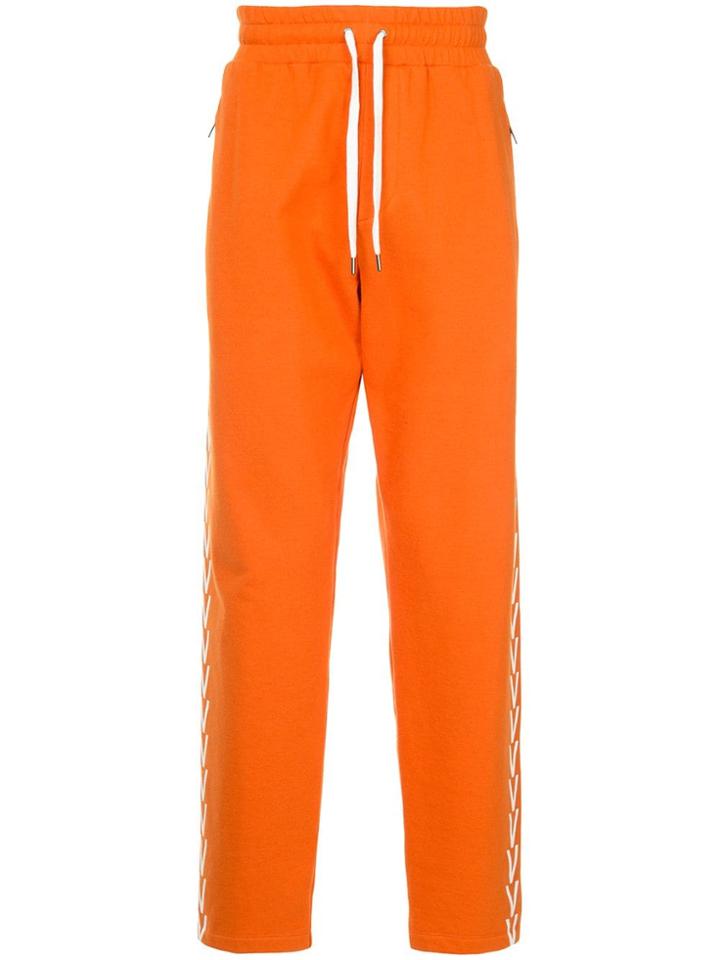 Ports V Contrast Trim Sweatpants - Orange