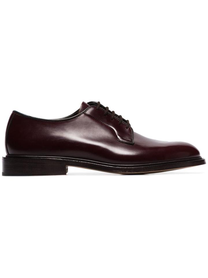 Trickers Burgundy Robert Patent Leather Lace Up Shoes - Red