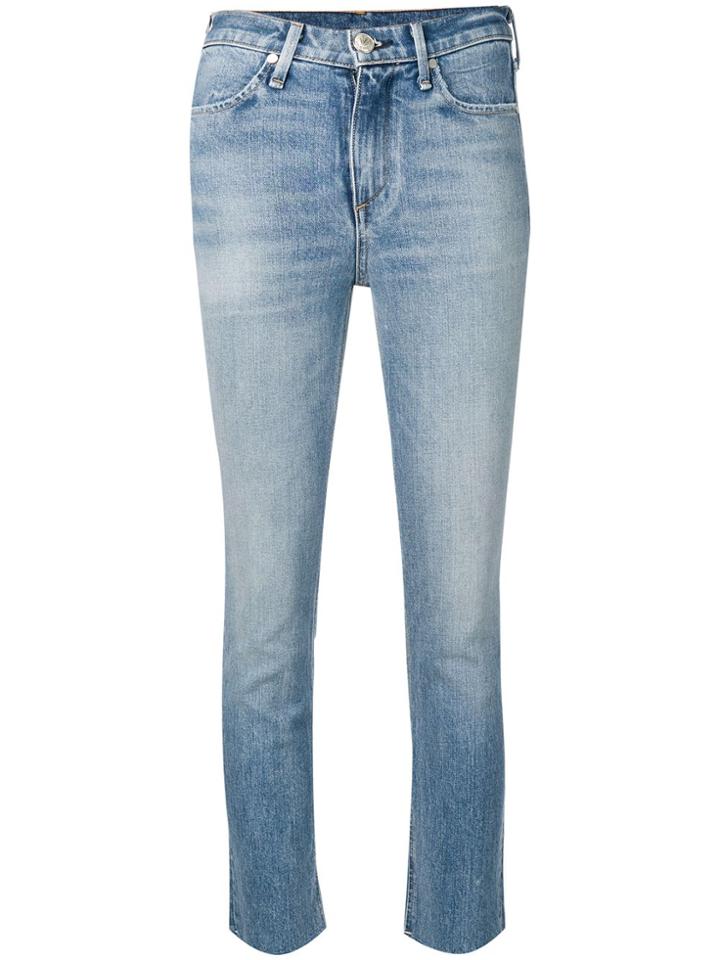 Rag & Bone /jean Frayed Hem Skinny Jeans - Blue