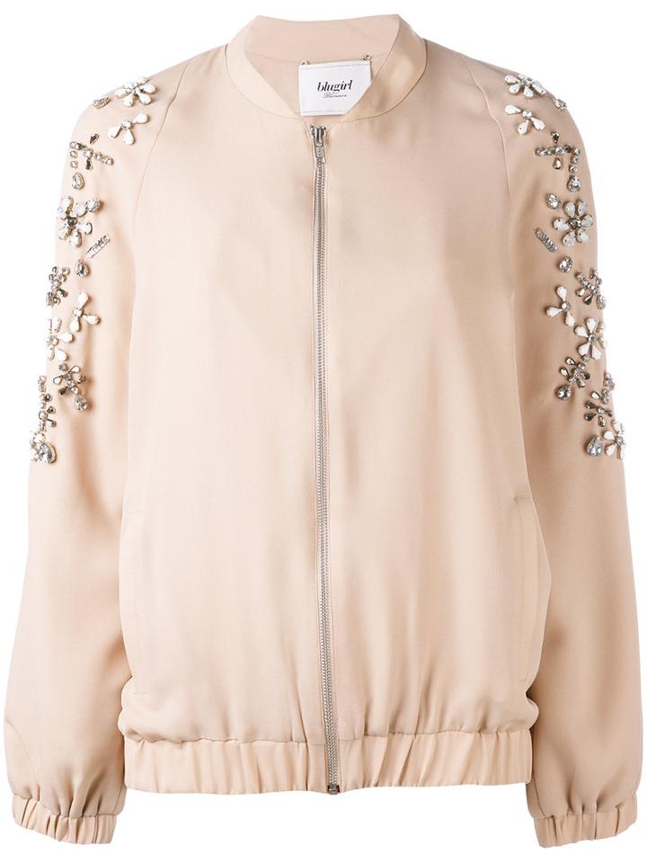 Blugirl - Embellished Bomber Jacket - Women - Polyester - 42, Pink/purple, Polyester