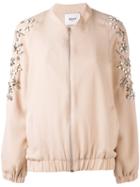 Blugirl - Embellished Bomber Jacket - Women - Polyester - 42, Pink/purple, Polyester
