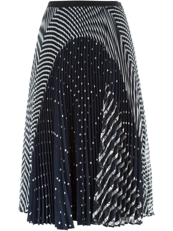 Antonio Marras Printed Pleated Skirt, Women's, Size: 46, Blue, Polyester/viscose
