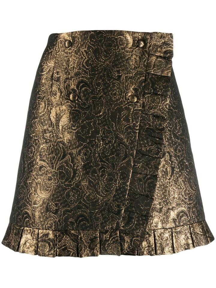 Sandro Paris Brocade Embroidery Short Skirt - Yellow