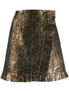 Sandro Paris Brocade Embroidery Short Skirt - Yellow