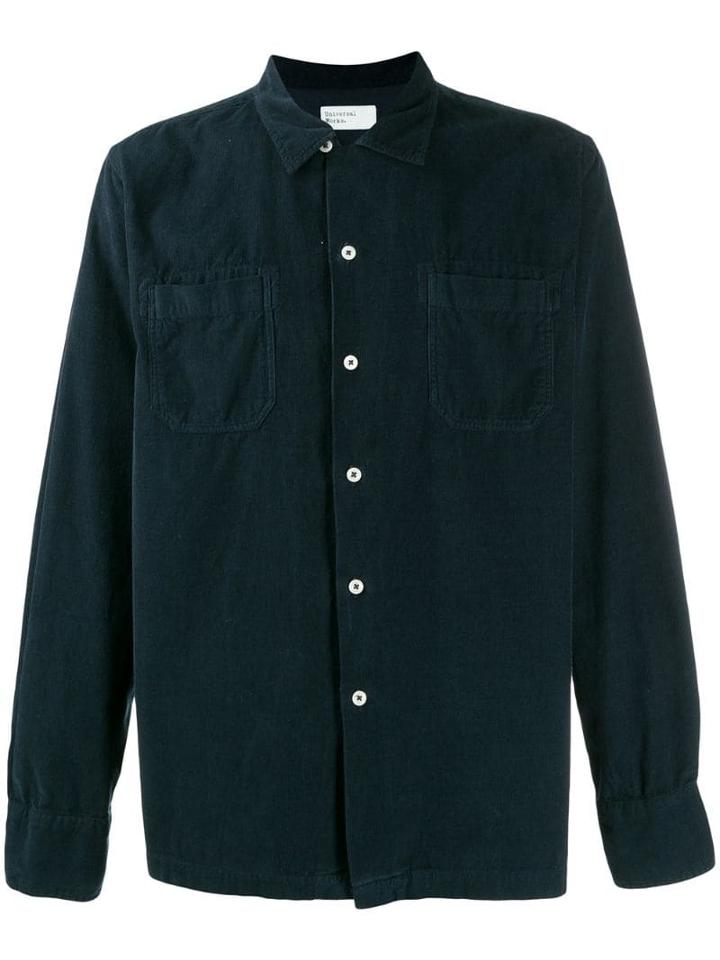 Universal Works Ribbed Long Sleeve Shirt - Blue