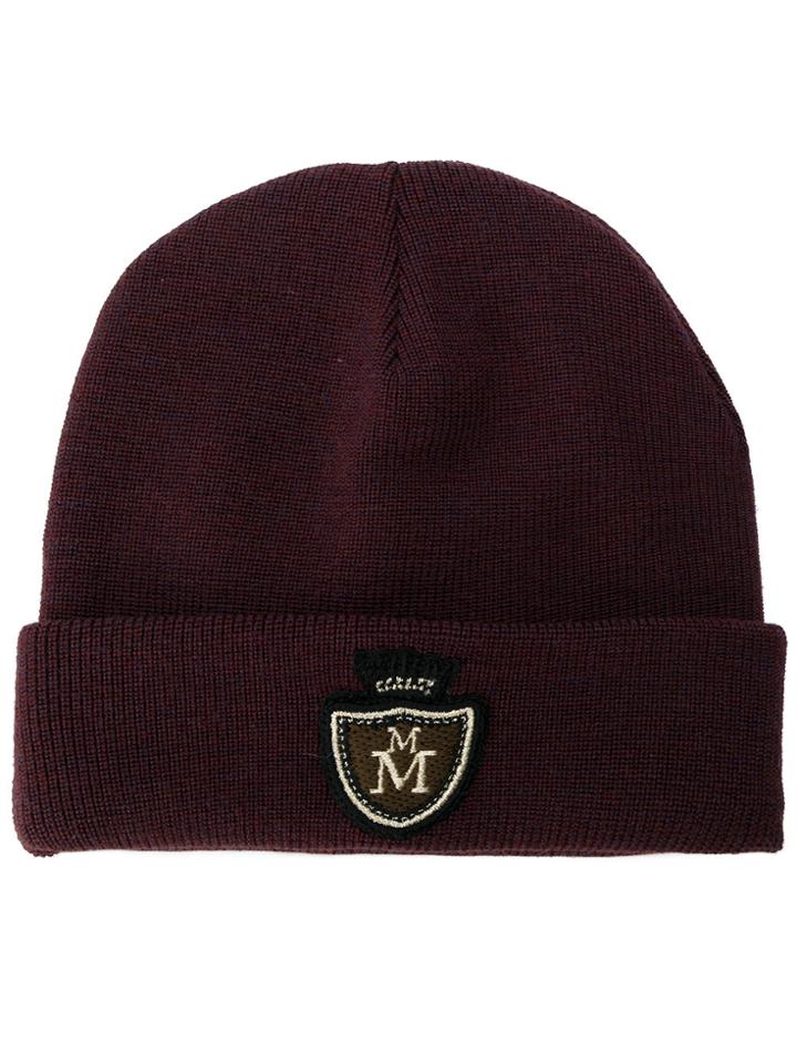 Maison Michel Logo Beanie - Brown