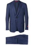 Isaia Constrast Stripe Blazer - Blue