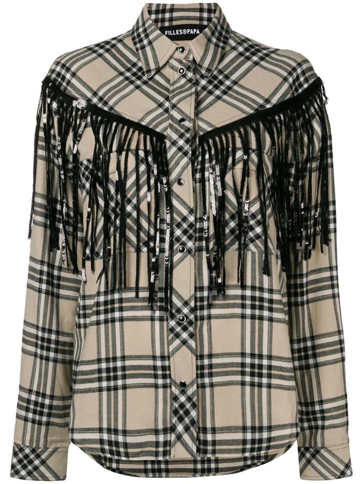 Filles A Papa Fringed Shirt - Nude & Neutrals