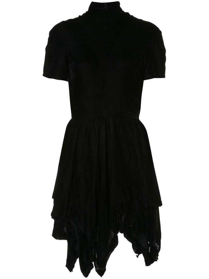 Comme Des Garçons Pre-owned Pointed Hemline Velvet Effect Dress -