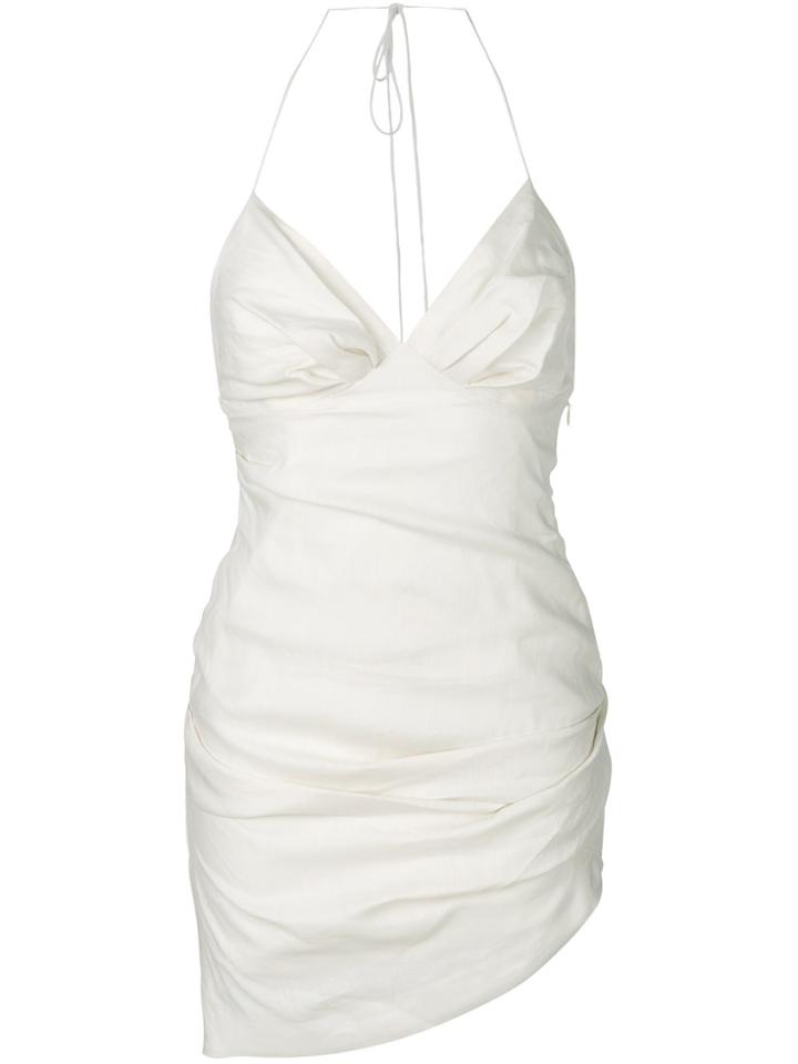 Jacquemus Asymmetric V-neck Dress - White