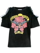 Gaelle Bonheur Rock N Roll Cold Shoulder T-shirt - Black