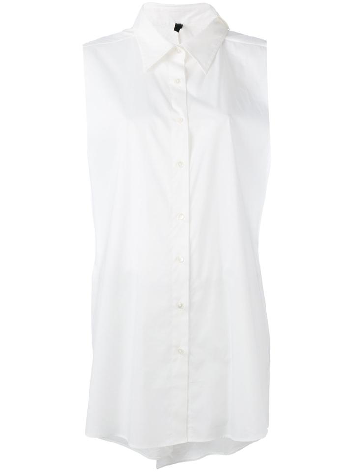 Unravel Project Sleeveless Boyfriend Shirt - White
