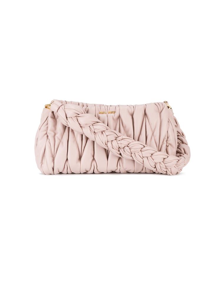Miu Miu Medium Pink Matelassé Shoulder Bag - Pink & Purple