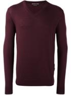 Michael Kors V-neck Pullover, Men's, Size: Xxl, Red, Merino