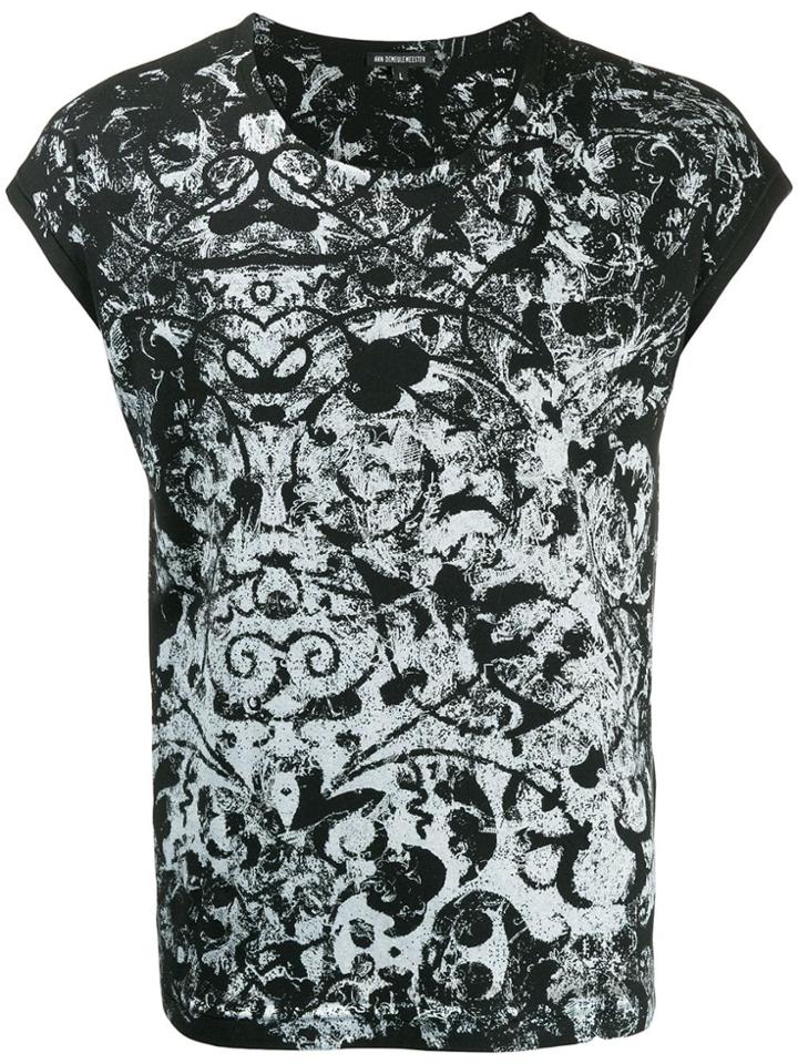 Ann Demeulemeester Gothic Print T-shirt - Black