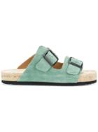 Manebi Belted Style Slippers - Green