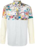 Comme Des Garçons Shirt Printed Contrast Shirt, Men's, Size: Small, Cotton