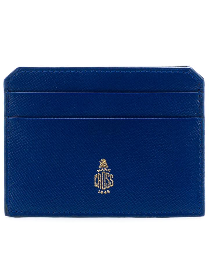 Mark Cross Logo Stamp Cardholder - Blue