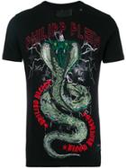 Philipp Plein Rhinestone Serpent Print T-shirt - Black