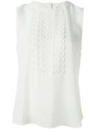 A.l.c. Scalloped Bib Sleeveless Top, Women's, Size: 6, White, Silk