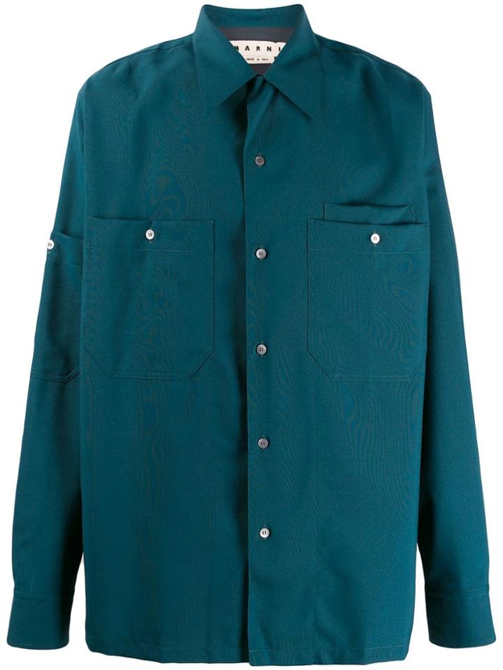 Marni Patch Pocket Shirt - Blue