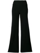 Fine Edge Knitted Palazzo Trousers - Black