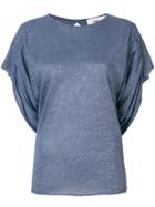 Circus Hotel Ruched Glitter T-shirt - Blue