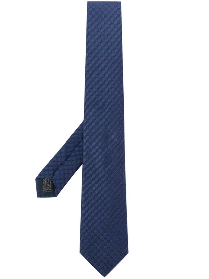 Lanvin Pointed Polka Dot Tie - Blue
