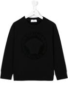 Young Versace Flocked Logo Sweatshirt, Boy's, Size: 11 Yrs, Black