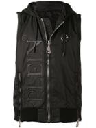 Philipp Plein Sleeveless Hooded Jacket - Black