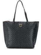 Furla Logo Embossed Tote Bag - Black