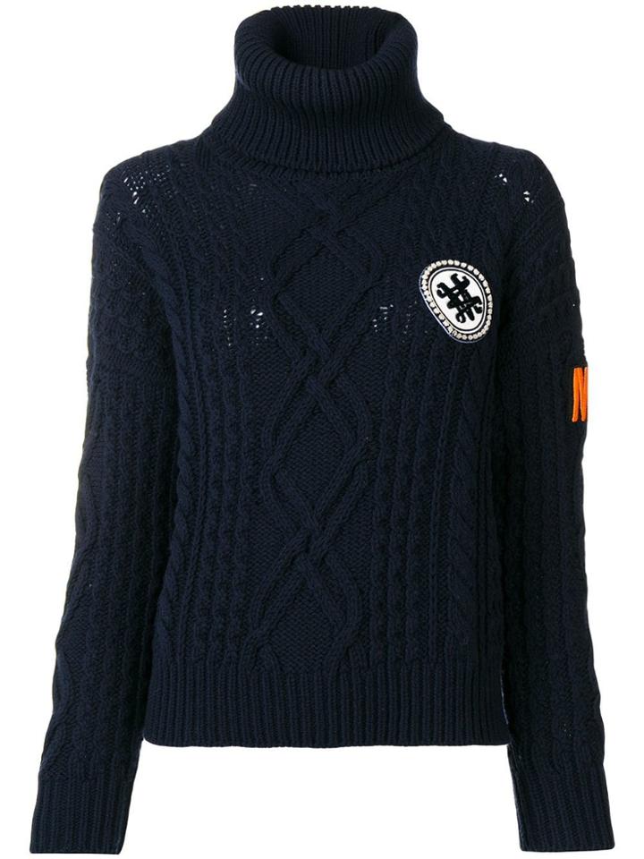 Mr & Mrs Italy Logo Roll-neck Sweater - Blue